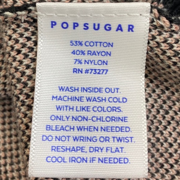 Popsugar Black Pink Cream Polka Dot Sweater M Crew Neck Pullovers Cozy Warm - Picture 7 of 7